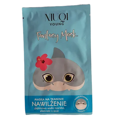 Niuqi Fantasy Mask, Maska na tkaninie nawilżenie `Romantyczny Rekin`