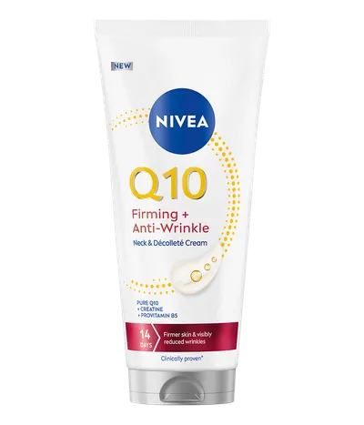 Nivea Q10 Firming + Anti-Wrinkle Neck & Decolette Cream (Ujędrniająco-przeciwzmarszczkowy krem do pielęgnacji szyi i dekoltu)