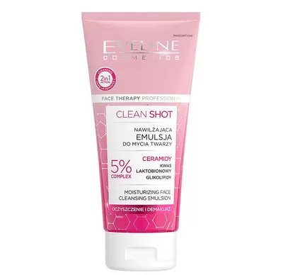 Eveline Cosmetics Face Therapy Professional, Clean Shot, Nawilżająca emulsja do mycia twarzy