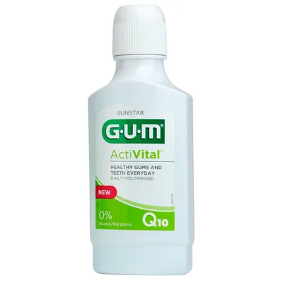 Gum Sunstar Gum ActiVital,  Healthy Gums and Teeth Everyday Daily Mouthrinse (Płyn do płukania jamy ustnej 'Zdrowe zęby i dziąsła')