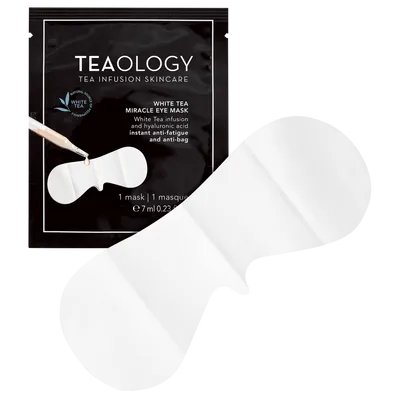 Teaology White Tea Miracle Eye Mask (Maska do skóry wokół oczu na bazie esencji z białej herbaty w płatkach)