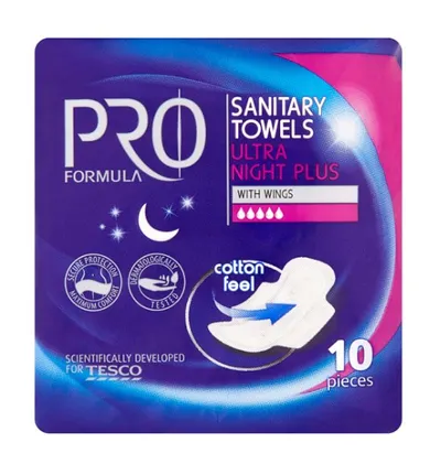 Pro Formula Sanitary Towels Ultra Night Plus with Wings (Podpaski ze skrzydełkami na noc)