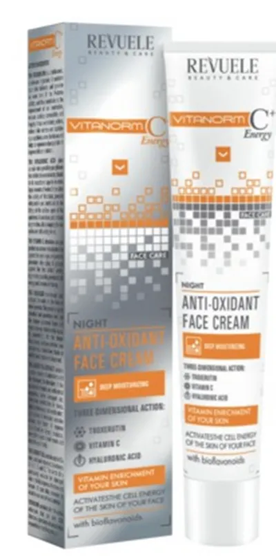 Revuele Vitanorm C + Energy, Anti-oxidant Face Cream (Krem antyoksydacyjny do twarzy na noc)