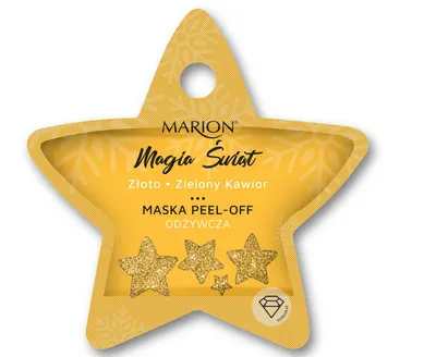 Marion Magia Świąt, Masecza peel-off z brokatem odżywcza `Złoto i zielony kawior`