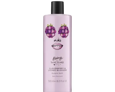Being by Sanctuary Spa Cloudberry & Lychee Blossom, Bubble Bath (Malina moroszka i Liczi, Płyn do kąpieli)