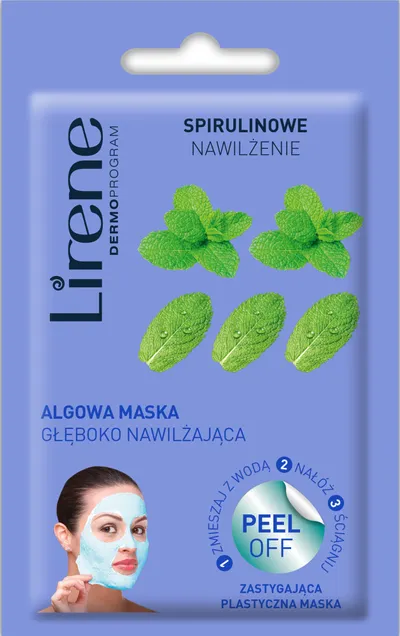 Lirene Dermoprogram Spirulinowe nawilżenie, Algowa maska peel-off głęboko nawilżająca