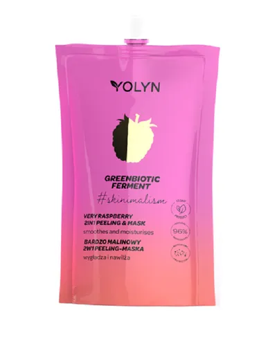 Yolyn Greenbiotic Ferment, Very Raspberry 2 in 1 Peeling & Mask (Bardzo malinowy 2 w 1 peeling - maska)