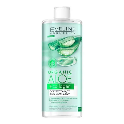 Eveline Cosmetics Organic Aloe + Collagen, Oczyszczający płyn micelarny