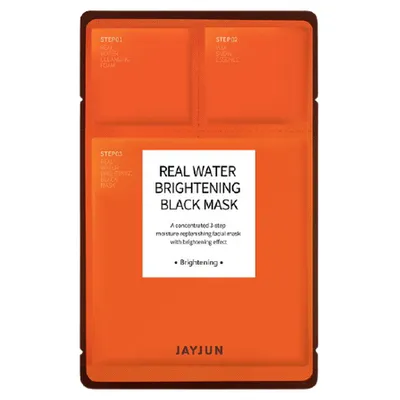 JayJun Cosmetic Real Water Brightening Black Mask (3 etapowa kuracja oczyszczająco, rozjaśniająco-odżywiająca)