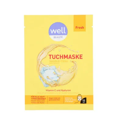 Steinfels Swiss Well Beaute, Sheet Mask with Vitamin C and Hyaluronic Acid (Maska do twarzy z witaminą C i kwasem hialuronowym)
