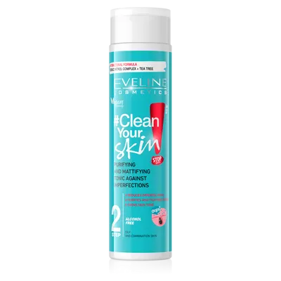 Eveline Cosmetics # Clean Your Skin, Oczyszczająco-matujący tonik przeciw niedoskonałościom do twarzy