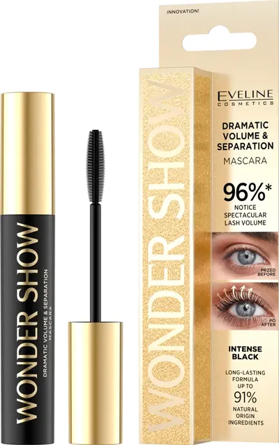 Eveline Cosmetics Wonder Show, Dramatic Volume & Separation Mascara (Tusz do rzęs pogrubiająco-rozdzielający)