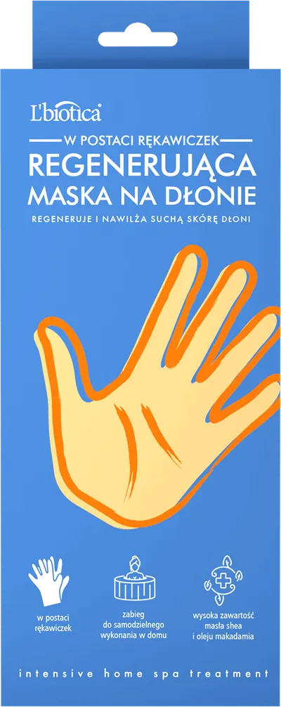L'biotica Regenerująca maska na dłonie w postaci rękawiczek