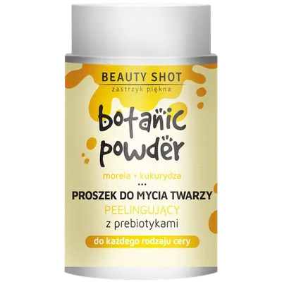 Beauty Shot Botanic Powder, Proszek do mycia twarzy peelingujący z prebiotykami `Morela, kukurydza`