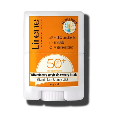 Lirene Dermoprogram Witaminowy sztyft do twarzy i ciała SPF 50+