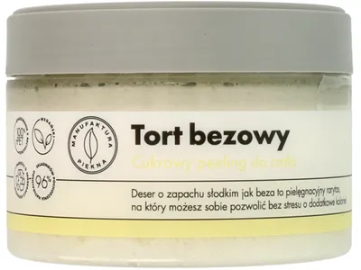 Manufaktura Piękna Tort bezowy, Cukrowy peeling do ciała
