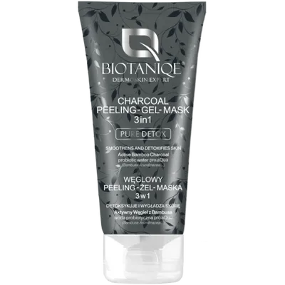 Biotaniqe Pure Detox, Węglowy peeling - żel - maska 3 w 1