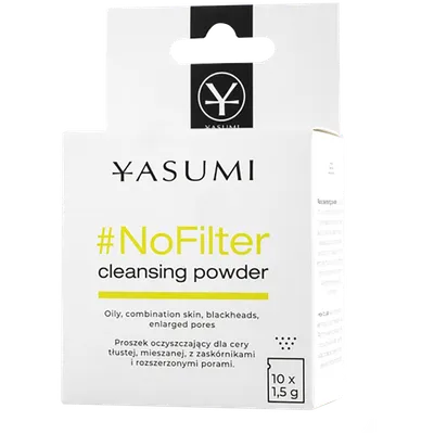 Yasumi #NoFilter, Cleansing Powder (Proszek oczyszczający dla cery tłustej, mieszanej, z zaskórnikami i rozszerzonymi porami)