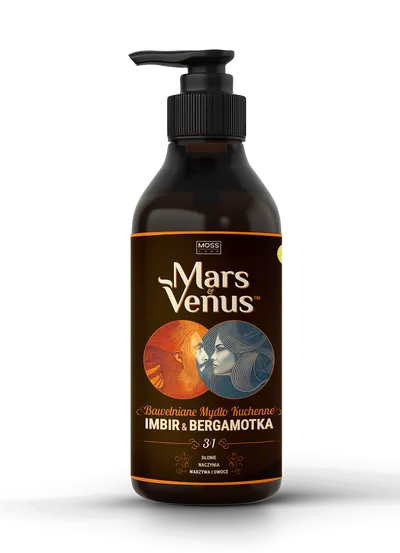 Moss Labs Mars & Venus, Bawełniane mydło kuchenne `Imbir i bergamotka`