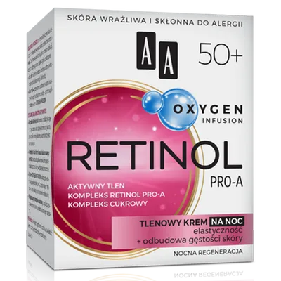 AA Oxygen Infusion, Retinol Pro-A, Tlenowy krem na noc 50+