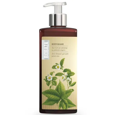 Biobaza Body & Hair, 3 in 1 Shower gel with Green Tea (Żel pod prysznic 3 w 1 `Zielona herbata`)