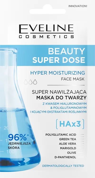 Eveline Cosmetics Beauty Super Dose, Super nawilżająca maska do twarzy