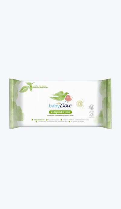 Dove Baby, Chusteczki nawilżane biodegradowalne
