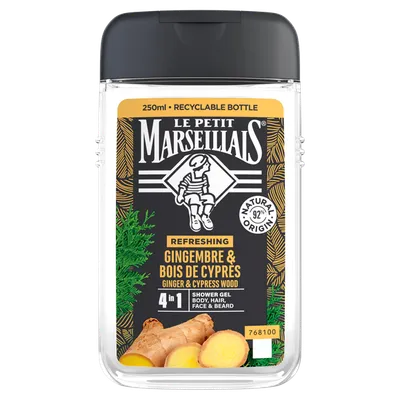 Le Petit Marseillais Refreshing Ginger & Cypress Wood 4in1 Shower Gel (Żel pod prysznic dla mężczyzn)
