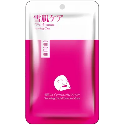 Mitomo Premium, Snowing Facial Essence Mask (Odmładzająca maska do twarzy w płachcie)