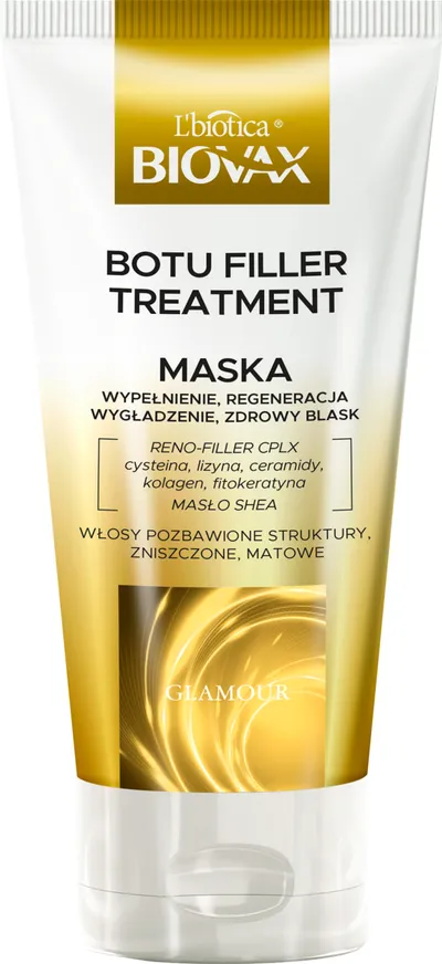 L'biotica Biovax Glamour, Botu Filler Treatment, Intensywna maska wypełniająco-wygładzająca
