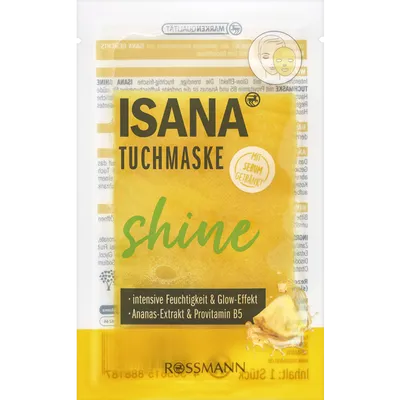 Isana Tuchmaske Shine mit Ananas (Maska w płachcie `Ananas`)