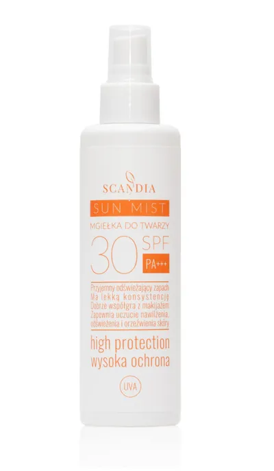 Scandia Cosmetics Sun Mist, Mgiełka do twarzy z SPF 30