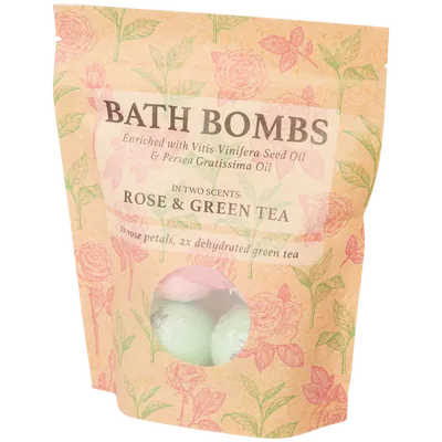 Action Bath Bombs Rose & Green Tea (Kule musujące Róża&Zielona Herbata)