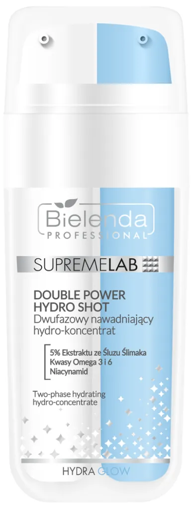 Bielenda Professional SUPREMELAB Hydra Glow, Double Power Hydro Shot, Dwufazowy nawadniający hydro-koncentrat