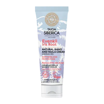 Natura Siberica Taiga Siberica, Evenii Iris Root, Natural hand and Nails Cream (Wegański, ochronny krem do rąk i paznokci z korzeniem irysa)