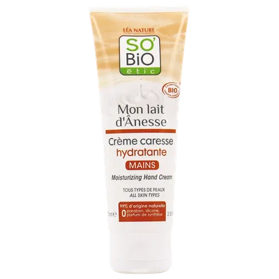 SO'BiO Etic Mon lait d'Annesse, Creme Caresse Hydratante Mains (Krem nawilżająco odżywczy do rąk 'Ośle mleko')