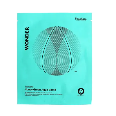 HaruHaru Wonder, Honey Green Aqua Bomb Sheet Mask (Nawilżająca maska w płachcie ze sfermentowaną zieloną herbatą i miodem)
