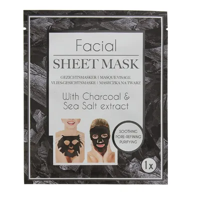 Action Facial Sheet Mask with Characoal & Sea Salt Extract (Maseczka do twarzy w płachcie z węglem i solą morską)