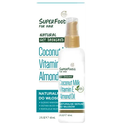 Petal Fresh Pure Superfoods for Hair, Get Drenched, Nawadniające serum do włosów z mleczkiem kokosowym