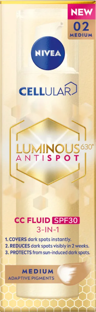 Nivea Luminous 630, Anti Spot 3in1 CC Fluid SPF 30 (Krem CC do twarzy 3w1 SPF 30)
