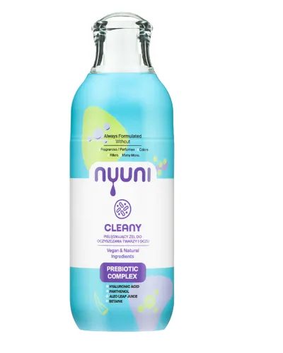 Nuuni Cleany,  Pielęgnujący żel do oczyszczania twarzy i oczu