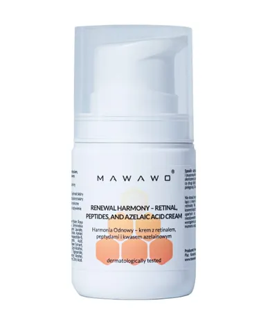 Mawawo Natural Cosmetics Harmonia Odnowy, Krem z retinalem, peptydami i kwasem azelainowym