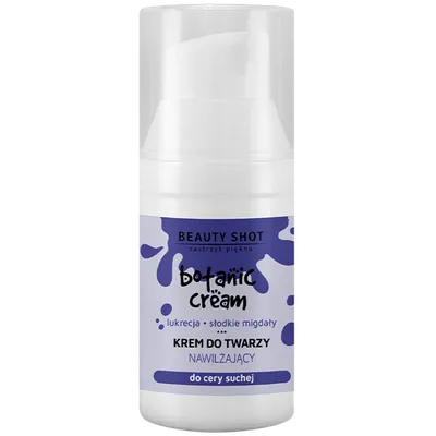 Beauty Shot Botanic Cream, Krem do twarzy nawilżający `Lukrecja, słodkie migdały`