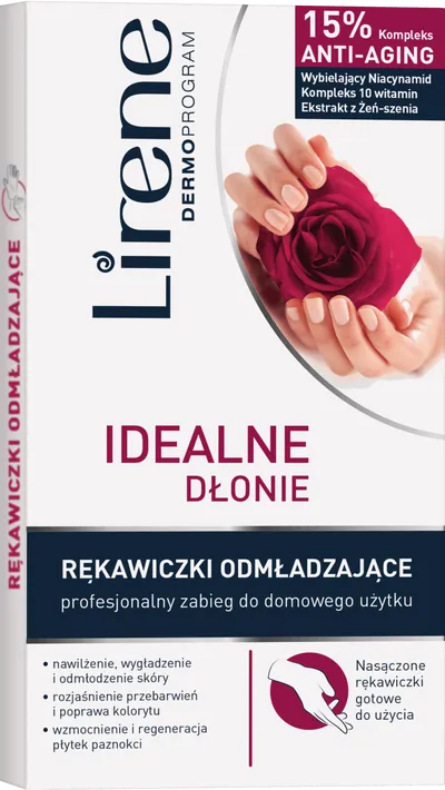 Lirene Dermoprogram Idealne Dłonie, Rękawiczki odmładzające profesjonalny zabieg do domowego użytku