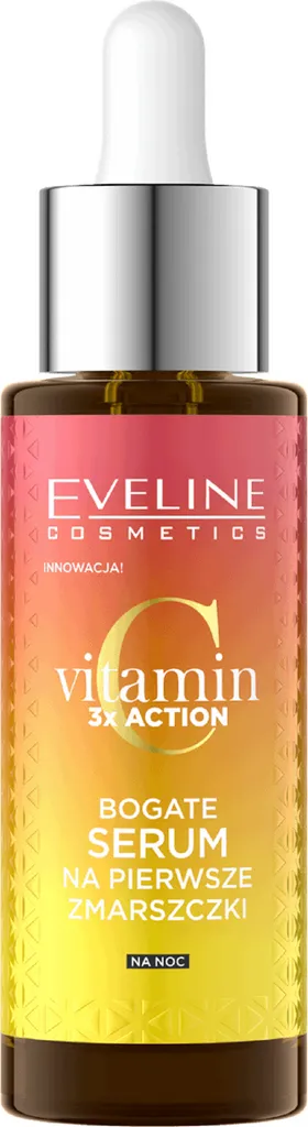 Eveline Cosmetics Vitamin C 3x Action, Bogate serum na noc na pierwsze zmarszczki