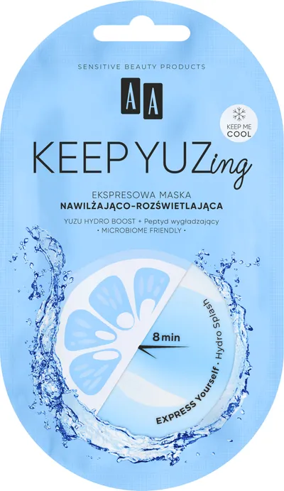 AA Keep YUZing, Ekspresowa maska nawilżająco-rozświetlająca