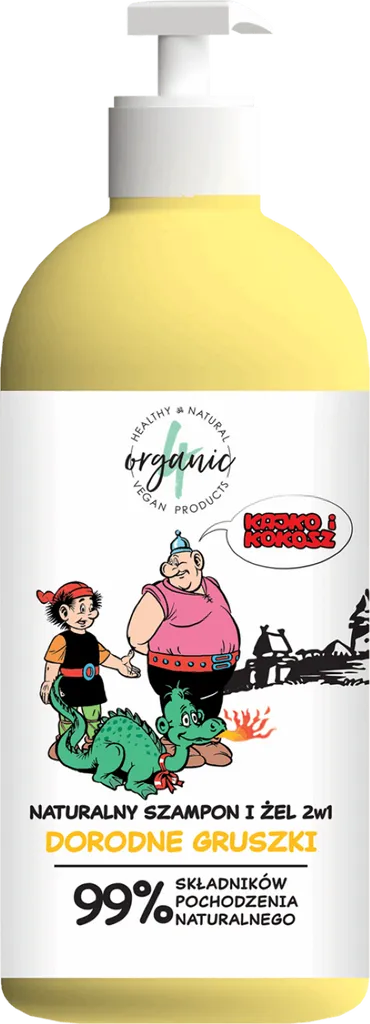 4Organic Kajko i Kokosz, Naturalny szampon i żel 2w1 `Dorodne gruszki`