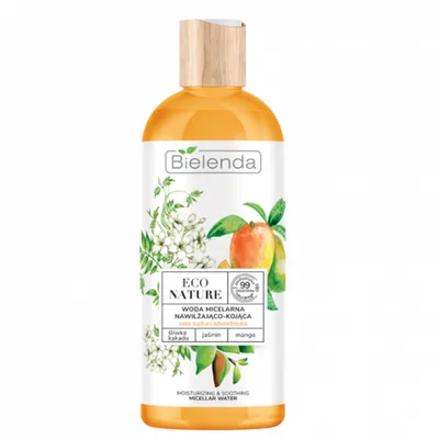 Bielenda Eco Nature, Woda micelarna nawilżająco - kojąca `Śliwka kakadu + jaśmin + mango`