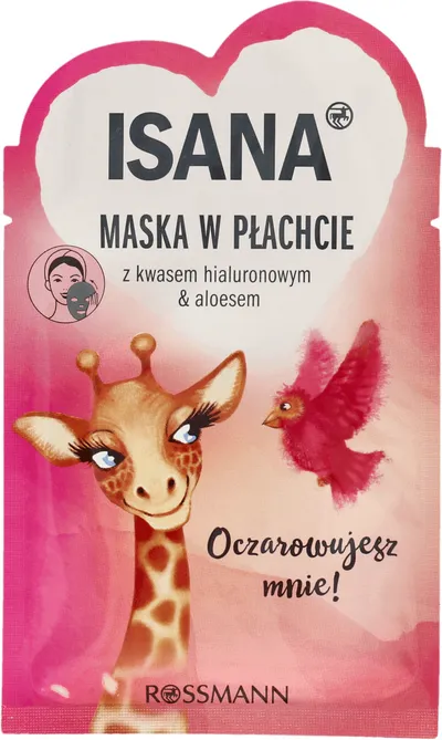 Isana Maska w płachcie z kwasem hialuronowym i aloesem `Oczarowujesz mnie!`