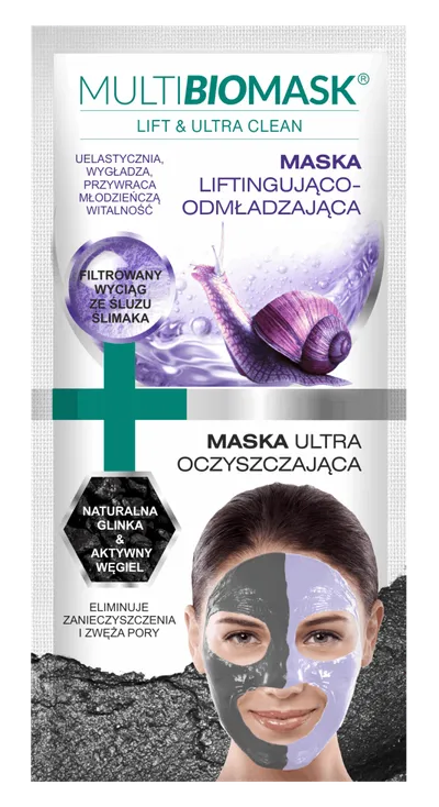 Multi BioMask Lift & Ultra Clean, Maska liftingująco- odmładzająca + maska ultra oczyszczająca